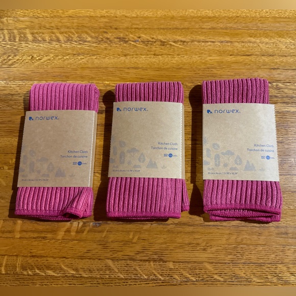 Norwex Kitchen Cloth Trio Set of 3 Pomegranate NWT - Picture 7 of 8
